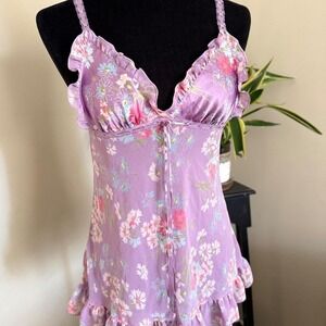 Victoria Secret Floral Women babydoll lingerie top size XS Boho‎ Romantic